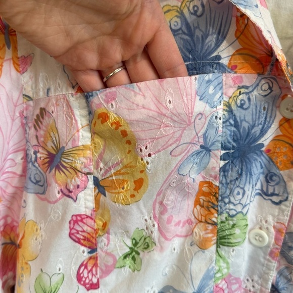 VTG Alfred Dunner Womens Large Butterfly Y2K Dainty Jacket 16 Plus Cotton Casual - Picture 5 of 9